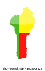 Benin Flag Country Contour Vector Icon - Illustration