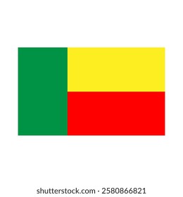 Benin flag design icon emoticon. Vector illustration on white background of Benin flag.