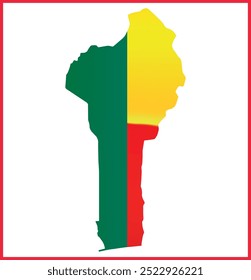 Diseño de la bandera de Benin y diseño de mapas de Benin