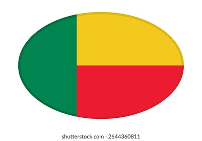 Benin flag ellipse shaped. vector	