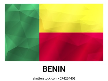 Benin Flag, geometric polygonal shapes. Vector illustration.