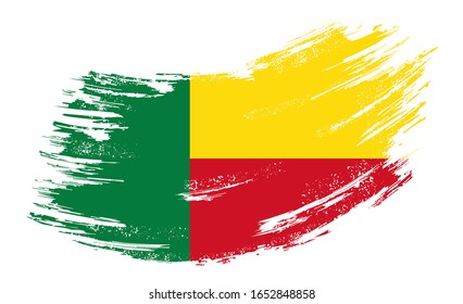 Benin-Flagge grunge Bürste Hintergrund. Vektorillustration.