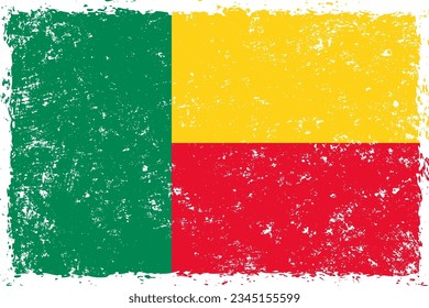 Benin flag grunge distressed style
