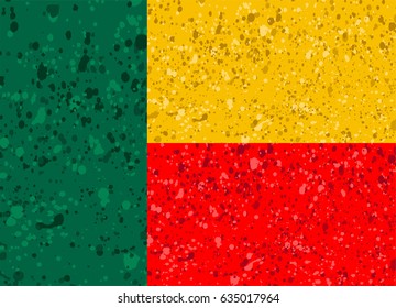 benin flag grunge illustration