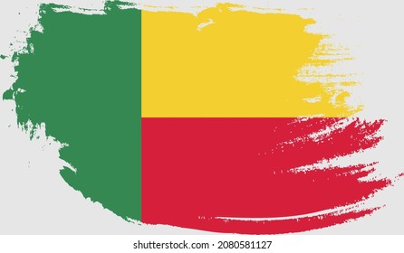 Benin flag in grunge style