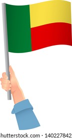 Benin flag in hand icon