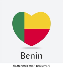 Benin Flag in Heart Shape
