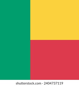 Benin flag. Flag icon. Standard color. A square flag. Square icon. Computer illustration. Digital illustration. Vector illustration.