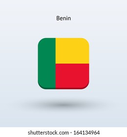 Benin flag icon. Vector illustration.