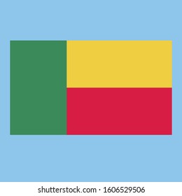 Benin Flag illustration, textured background, Symbols of Benin - Vector