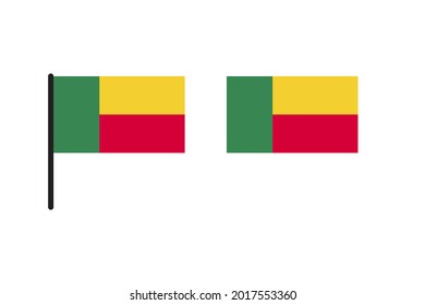 Benin Flag isolated on white background