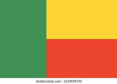 Benin flag. Official colors and proportions. National Benin flag. 