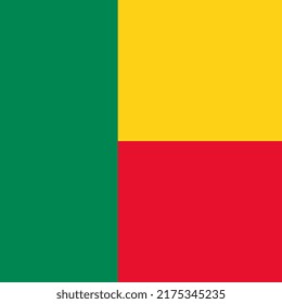 Benin flag, official colors. Vector illustration.