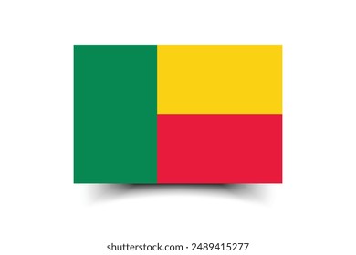 Benin flag. Flag of Benin. The official ratio. Flag icon. Standard color. Standard size. A rectangular flag. Computer illustration. Digital illustration. Vector illustration.