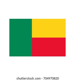 Benin flag on the white background. Vector illustration