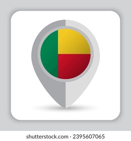 Benin Flag Pin Map Icon