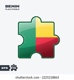 Benin flag puzzle pieces. vector illustration isolated on a white background
