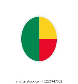 Benin flag. Benin round flag.
