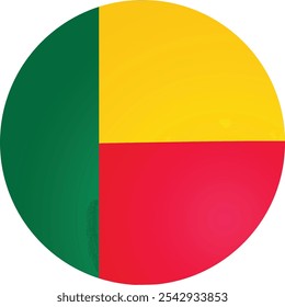 Vector de icono redondo de bandera de Benin