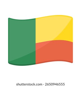 Benin Flag Sign Emoji Icon Illustration. Vector Symbol Emoticon Design Clip Art Sign Comic Style.
