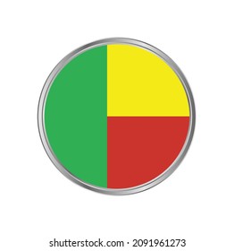 Benin flag with silver frame vector design