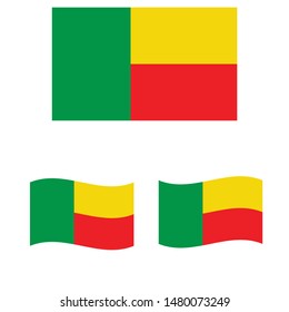 Benin flag. Simple vector. National flag of Benin  