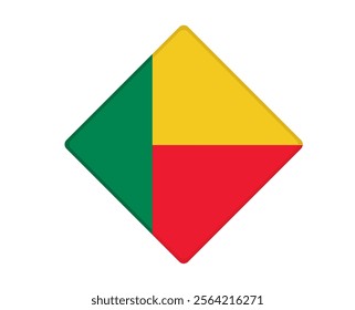 Benin flag square shaped. vector