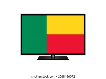 Benin Flag Of Television,Vector Illustration, Isolate On White Background Icon. EPS10