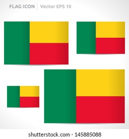 Benin flag template | vector symbol design | color yellow red and green | icon set