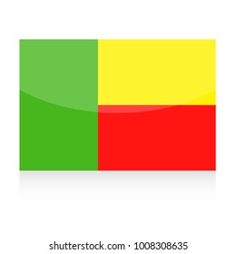 Benin Flag Vector Icon - Illustration