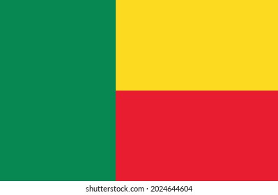 Ilustración vectorial de la bandera de Benín. Bandera nacional de Benín