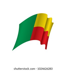 Benin flag, vector illustration on a white background