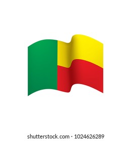 Benin flag, vector illustration on a white background