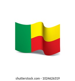 Benin flag, vector illustration on a white background