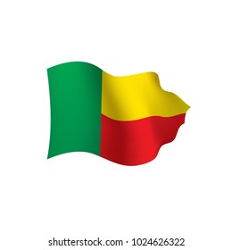 Benin flag, vector illustration on a white background