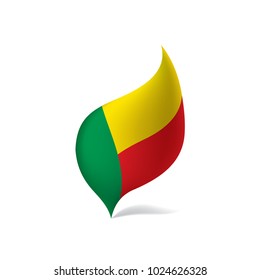 Benin flag, vector illustration on a white background