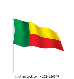 Benin flag, vector illustration on a white background