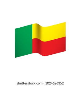 Benin flag, vector illustration on a white background