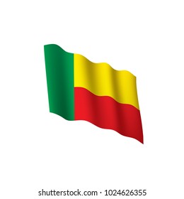 Benin flag, vector illustration on a white background