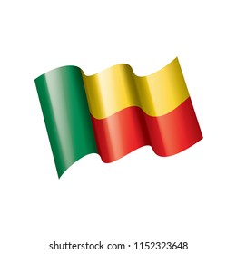 Benin flag, vector illustration on a white background