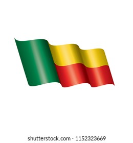 Benin flag, vector illustration on a white background