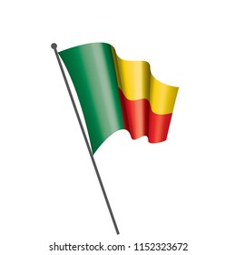 Benin flag, vector illustration on a white background