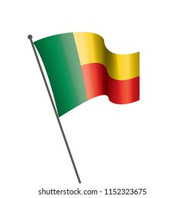 Benin flag, vector illustration on a white background