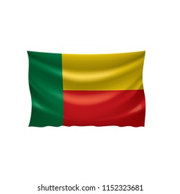 Benin flag, vector illustration on a white background