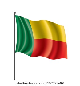 Benin flag, vector illustration on a white background