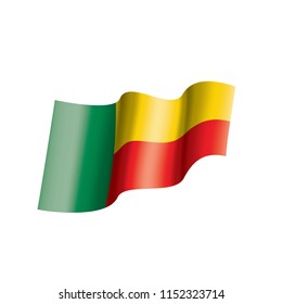 Benin flag, vector illustration on a white background