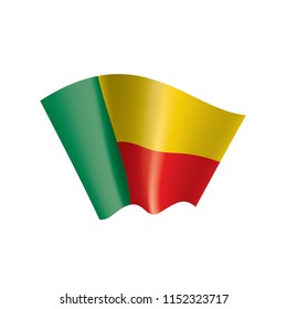 Benin flag, vector illustration on a white background