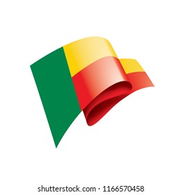 Benin flag, vector illustration on a white background
