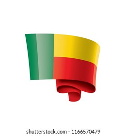 Benin flag, vector illustration on a white background