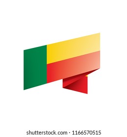 Benin flag, vector illustration on a white background
